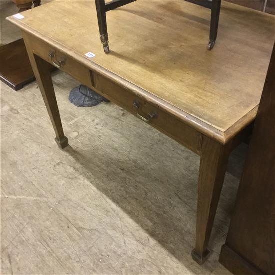 2 drawer oak writing table